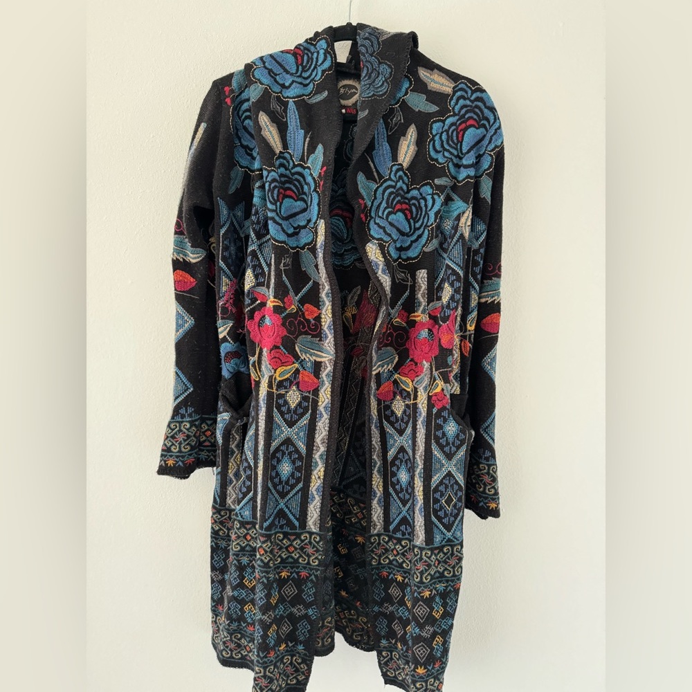 JOHNNY WAS EMBROILED DUSTER. Great condition.